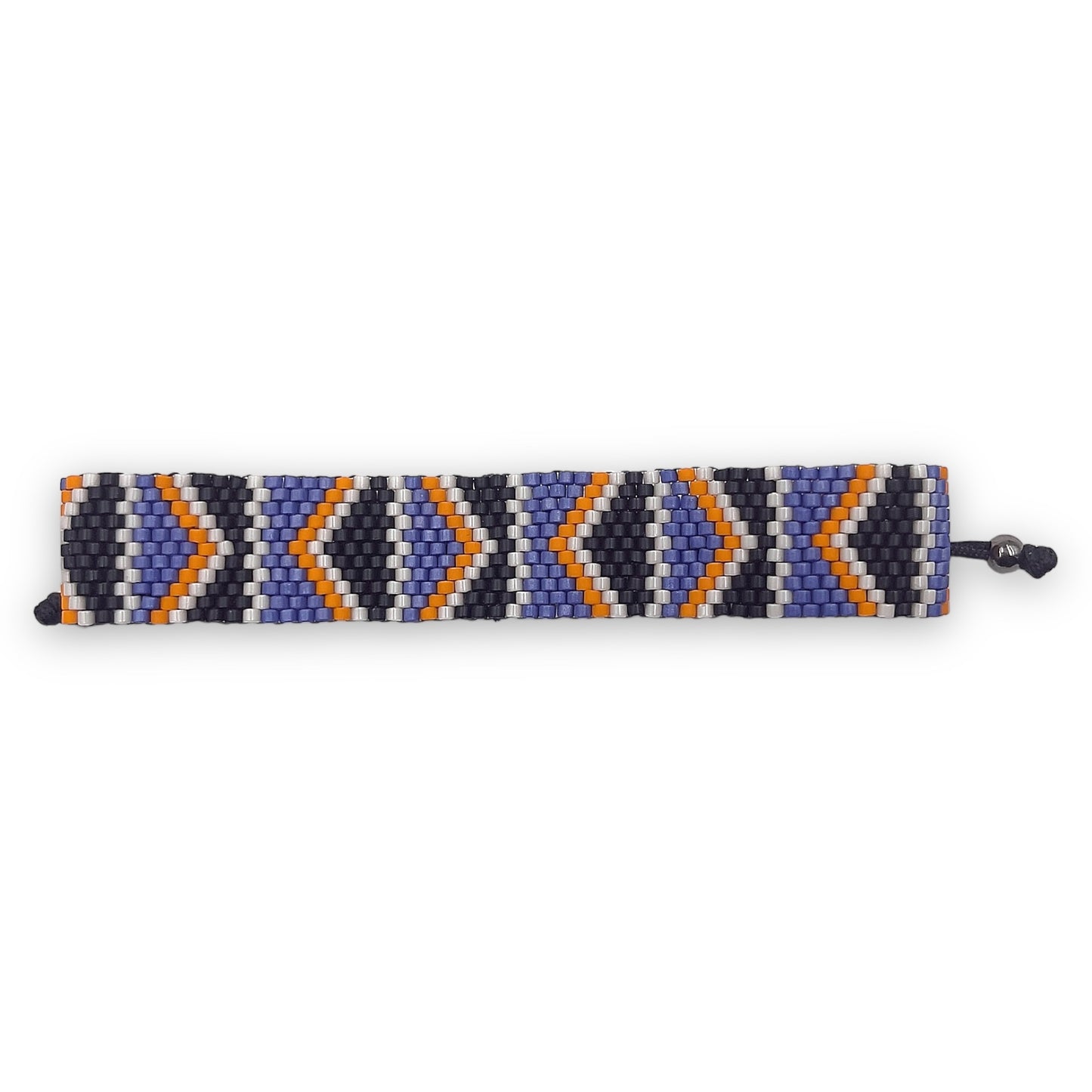 Pulsera de Hombre Hecha a Mano con Cristal de Miyuki y Plata Negra