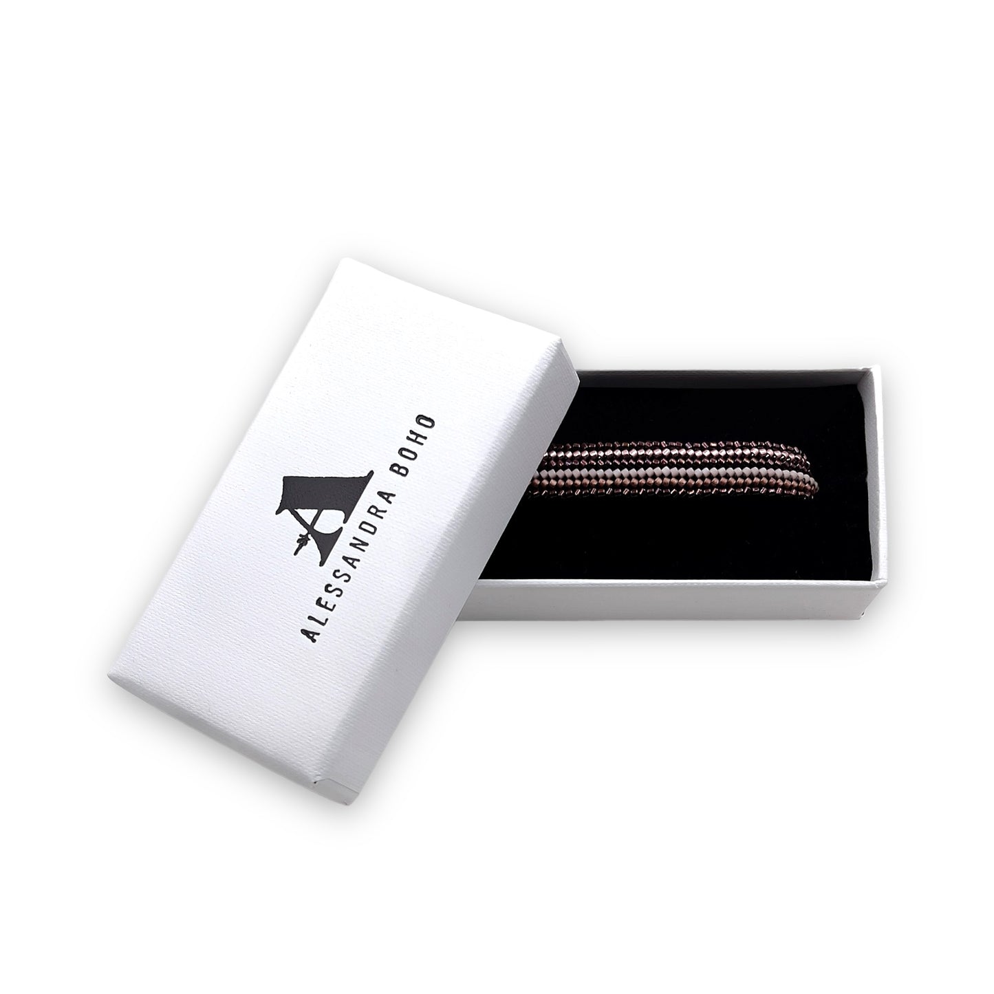 Pulsera con Cristales de Miyuki y Plata con Cordón Marrón Oscuro