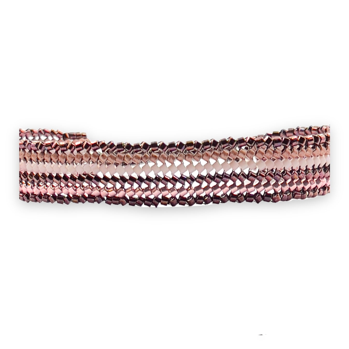 Pulsera con Cristales de Miyuki y Plata con Cordón Marrón Oscuro
