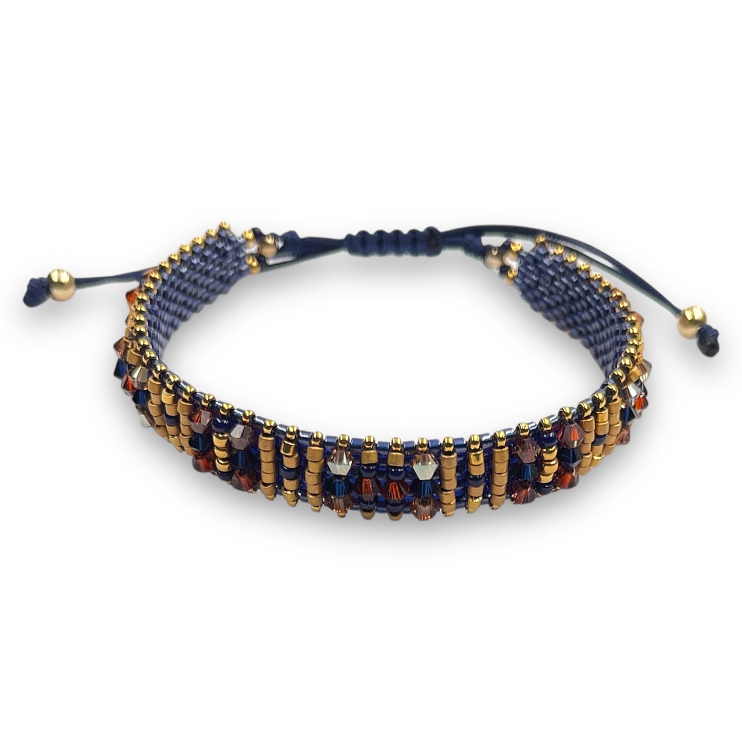 Pulsera con Swarovski, Miyuki y Plata con Baño de Oro