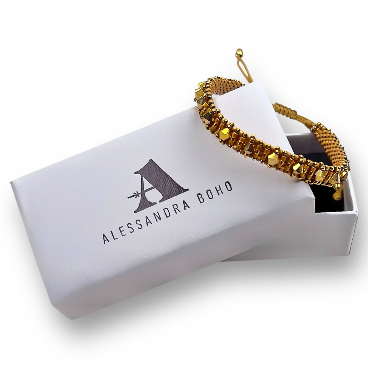 Pulsera Dorada con Swarovski, Miyuki y Plata con Baño de Oro
