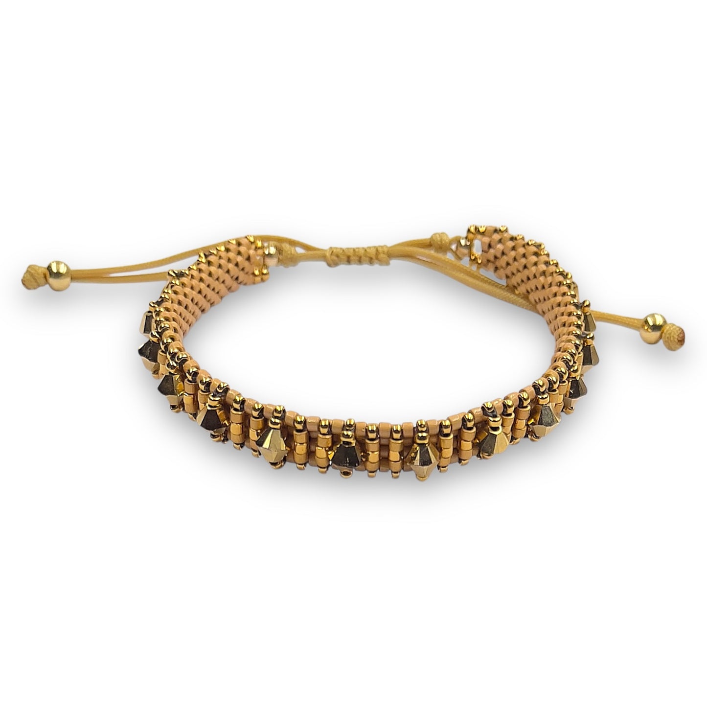 Pulsera Dorada con Swarovski, Miyuki y Plata con Baño de Oro