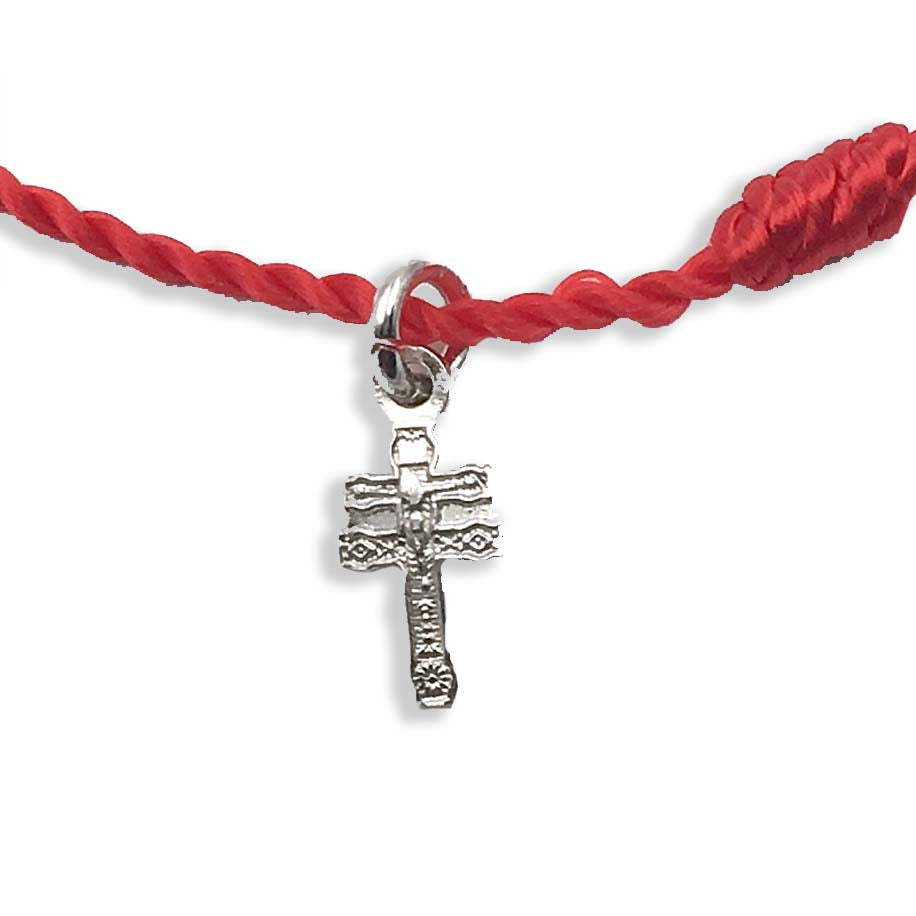 Pulsera de Hilo Rojo con 7 Nudos con Mini Cruz de Caravaca