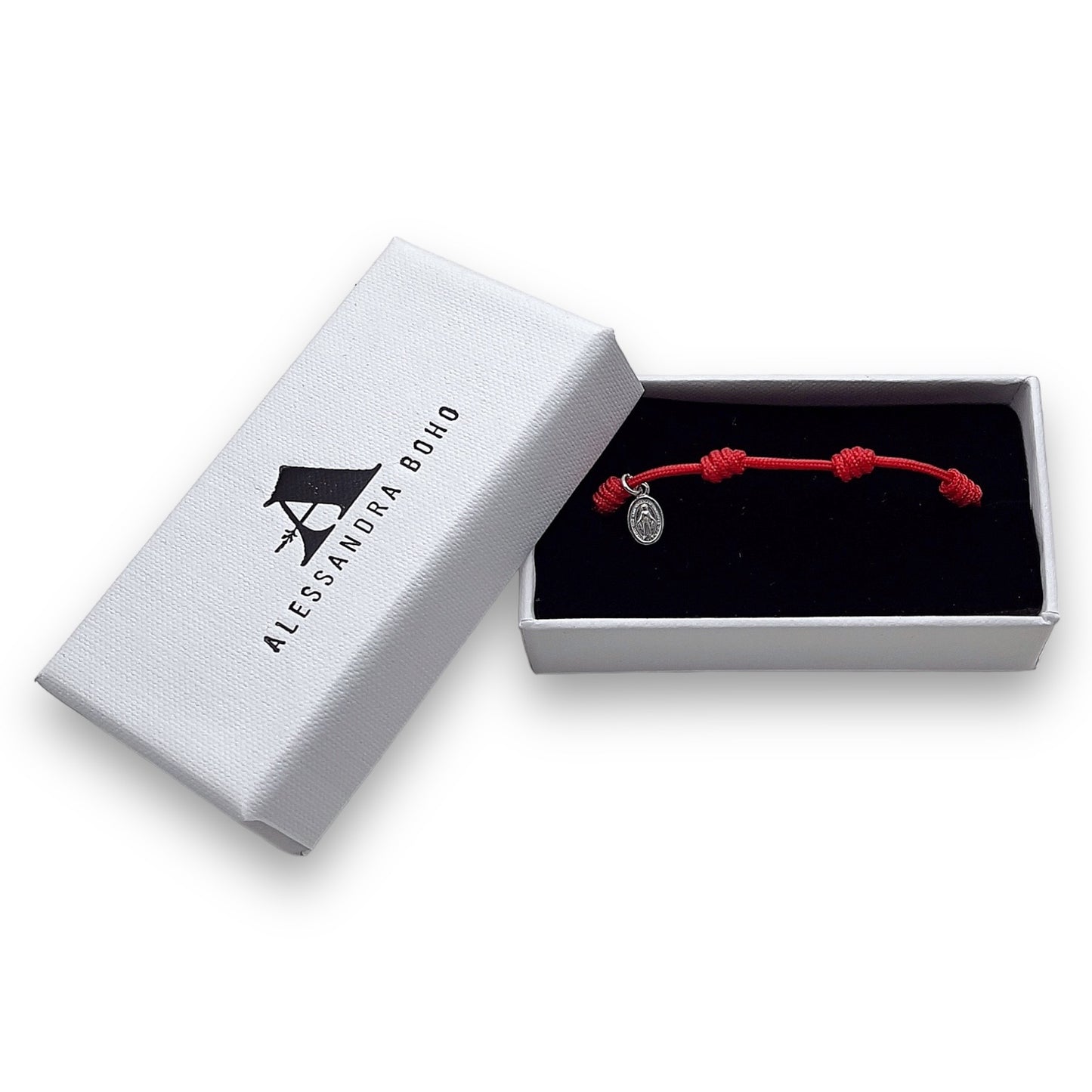 Pulsera Roja con 7 Nudos con Mini Medalla Milagrosa