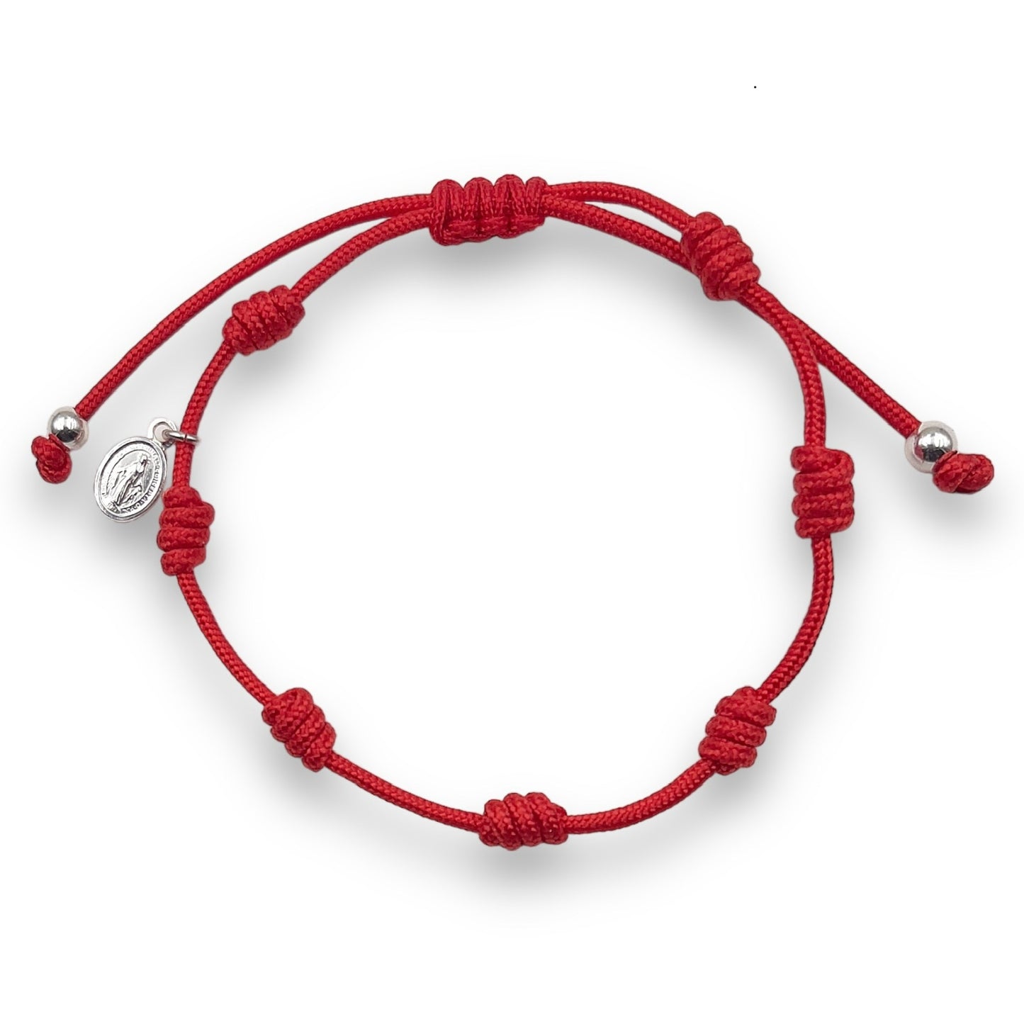 Pulsera Roja con 7 Nudos con Mini Medalla Milagrosa