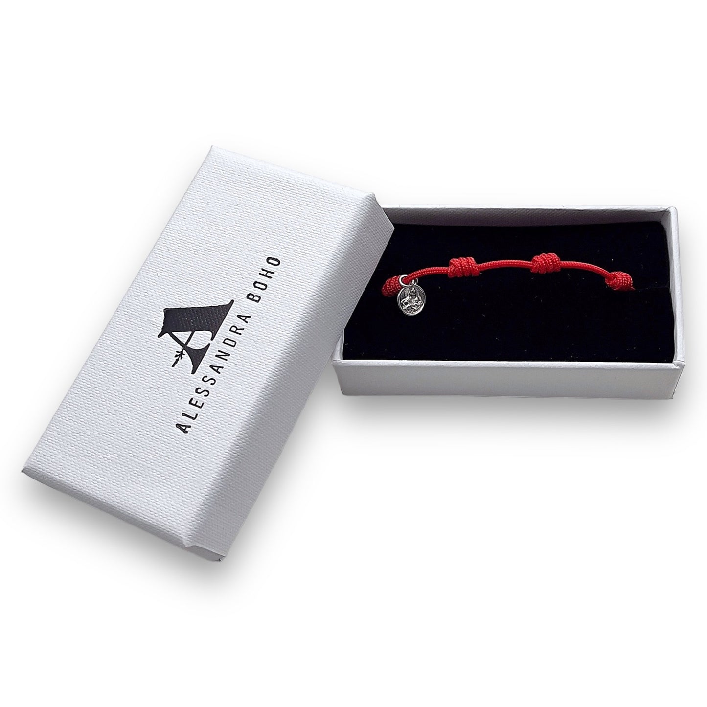 Pulsera Roja con 7 Nudos con Mini Medalla de la Virgen del Carmen
