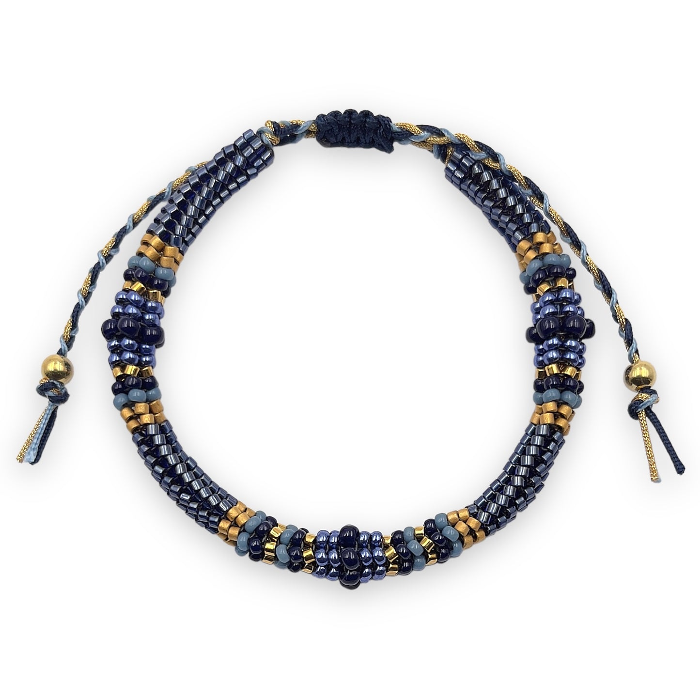 Pulsera con Cristales de Miyuki y Plata con Baño de Oro