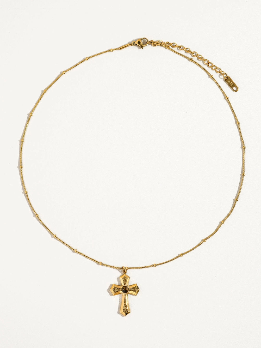 Collar Cruz con Ojo de Tigre