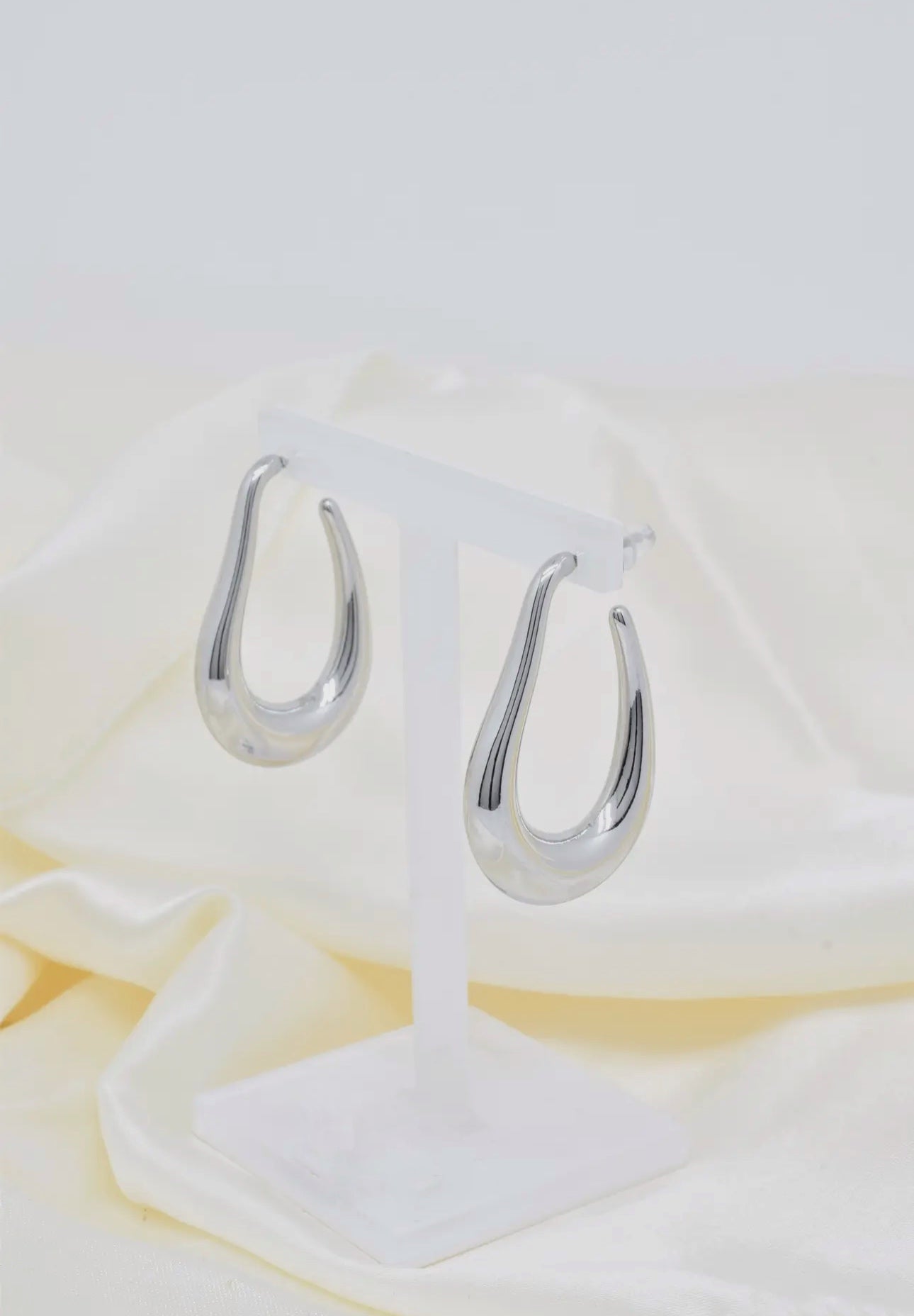 Pendientes Pera Plateado