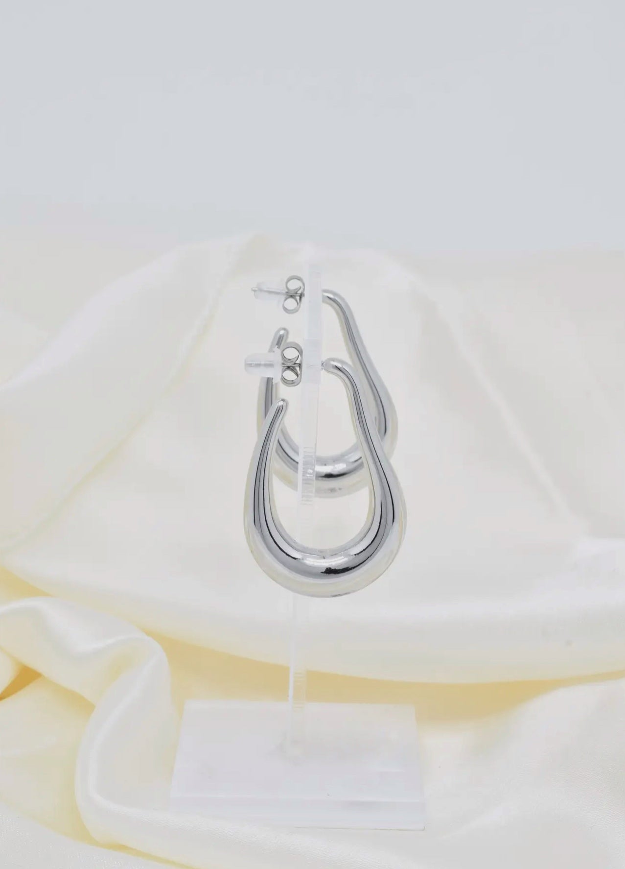 Pendientes Pera Plateado