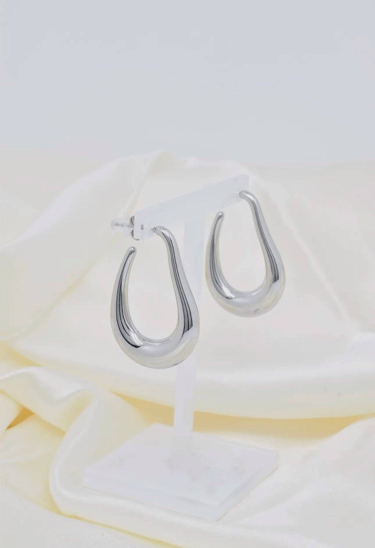 Pendientes Pera Plateado