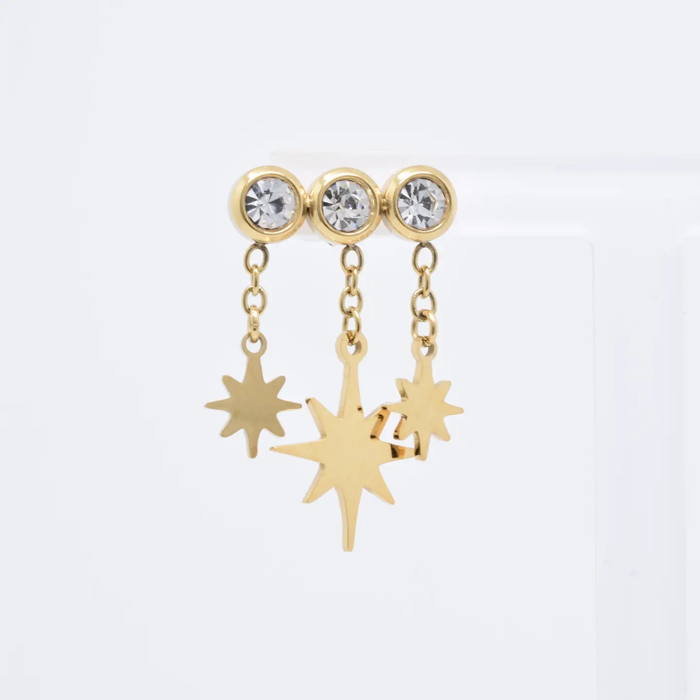 Pendientes Triple Estrella Dorado