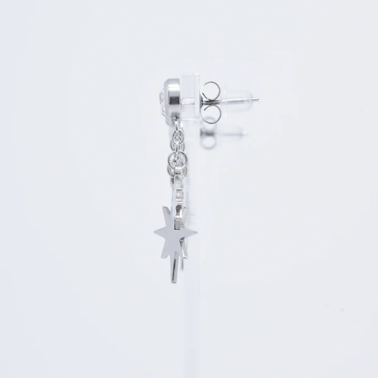 Pendientes Triple Estrella Plateado