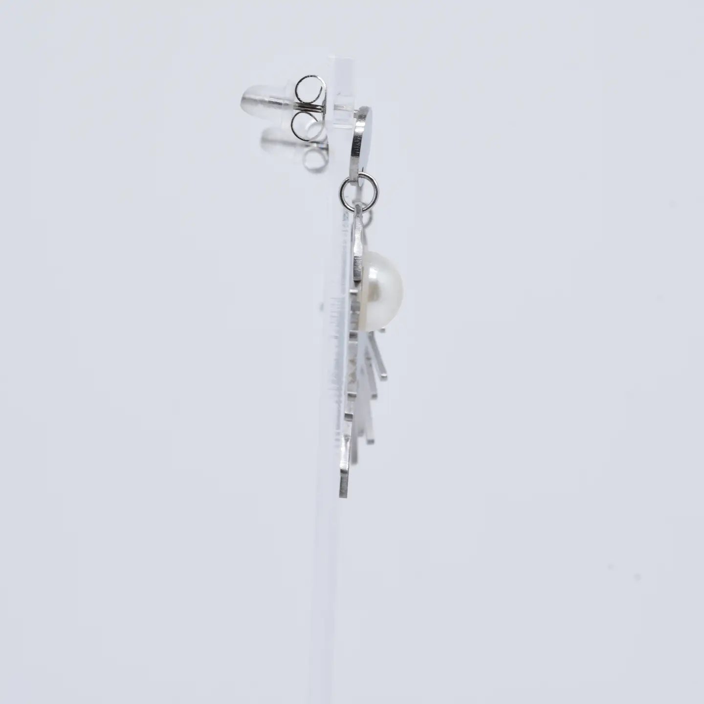 Pendientes Medio Sol Plateado