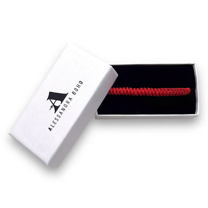 Pulsera de cordón rojo de 1,5 mm en estuche Alessandra Boho