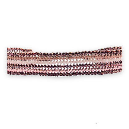 Pulsera con Cristales de Miyuki y Plata con Cordón Marrón Oscuro