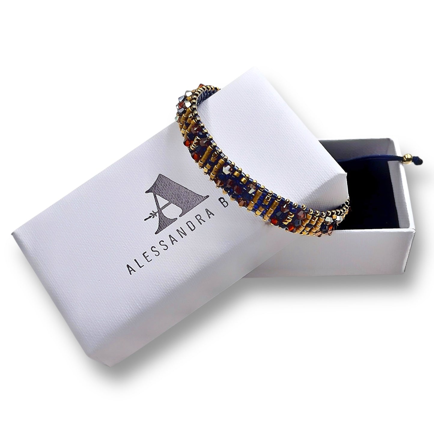 Pulsera con Swarovski, Miyuki y Plata con Baño de Oro