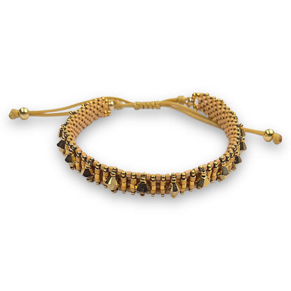 Pulsera Dorada con Swarovski, Miyuki y Plata con Baño de Oro