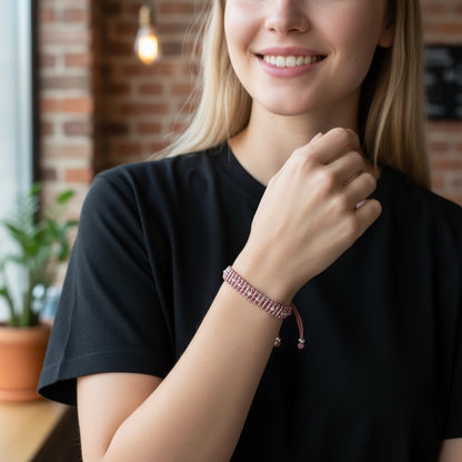 Pulsera rosa metalizada