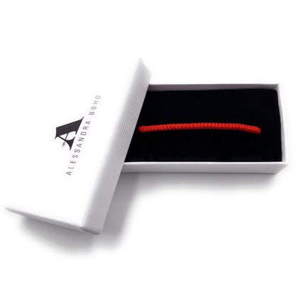 Pulsera de cordón rojo de 1,2 mm en estuche Alessandra Boho