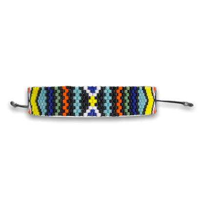Pulsera de Hombre Artesanal con Cristal de Miyuki y Plata Negra