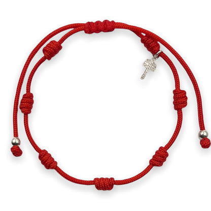 Pulsera Roja de 7 Nudos con Cruz de Caravaca | Unisex