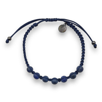 Pulsera de Lapislázuli con San Judas Tadeo en Plata y Rutenio