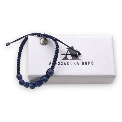 Pulsera de Lapislázuli con San Judas Tadeo en Plata y Rutenio