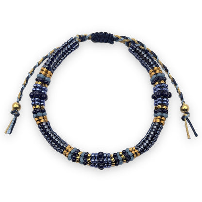 Pulsera con Cristales de Miyuki y Plata con Baño de Oro
