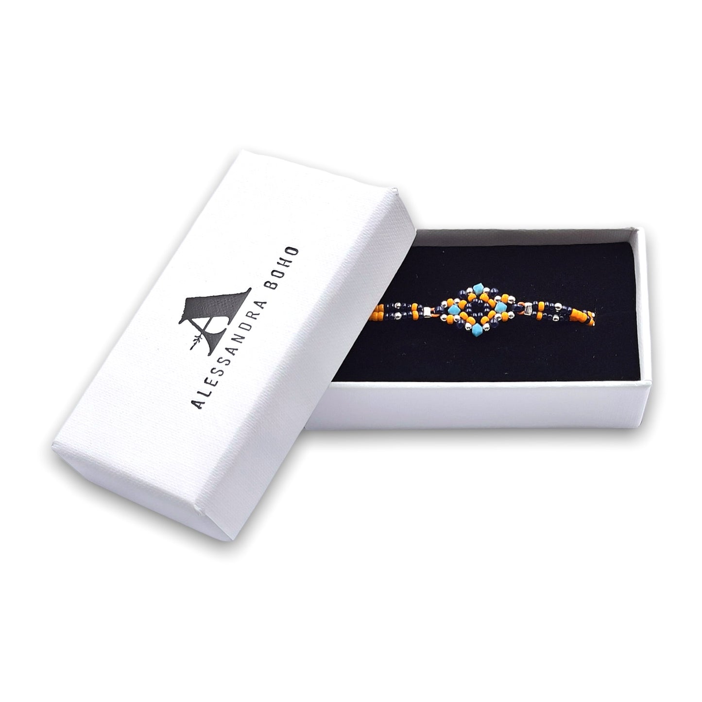 Pulsera con Cristal de Swarovski y Miyuki con Terminaciones de Plata