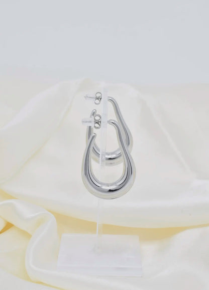 Pendientes Pera Plateado
