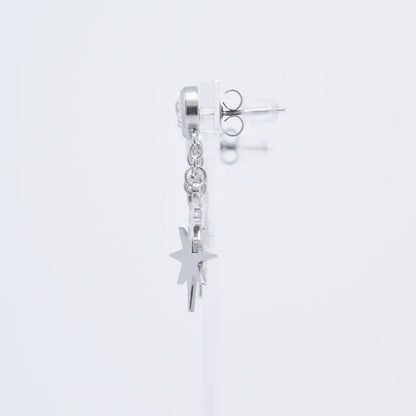 Pendientes Triple Estrella Plateado