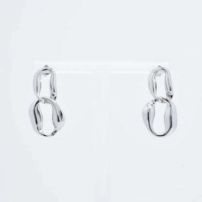 Pendientes Doble Eslabón Plateado