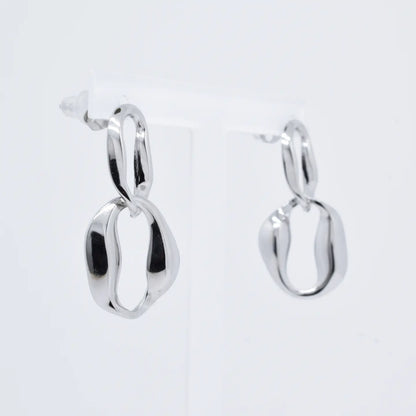 Pendientes Doble Eslabón Plateado