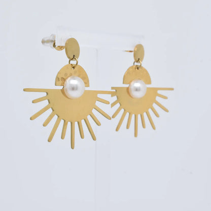 Pendientes Medio Sol Dorado