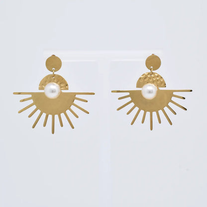 Pendientes Medio Sol Dorado